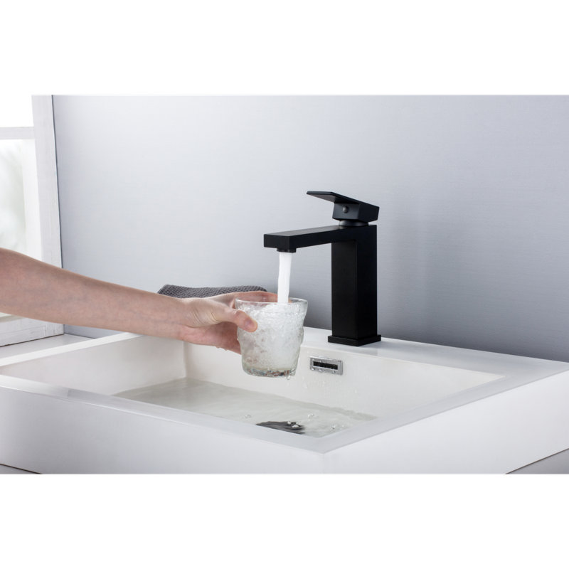 Upc Faucet With Drain, Oil Rubber Black