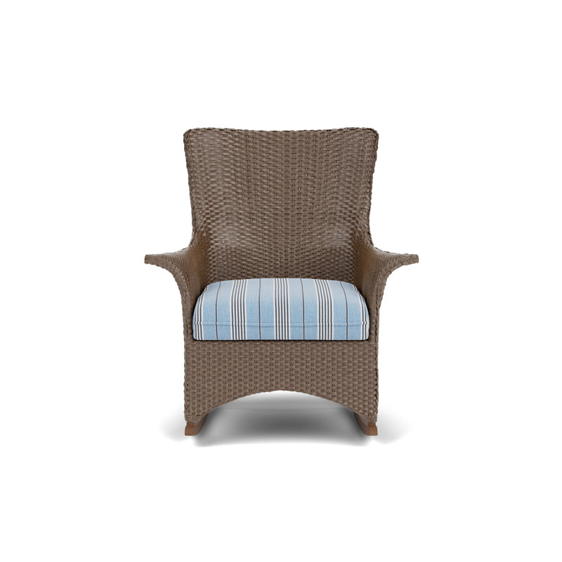 Mandalay Outdoor Rocker Chair, Bark, Hansen Sky