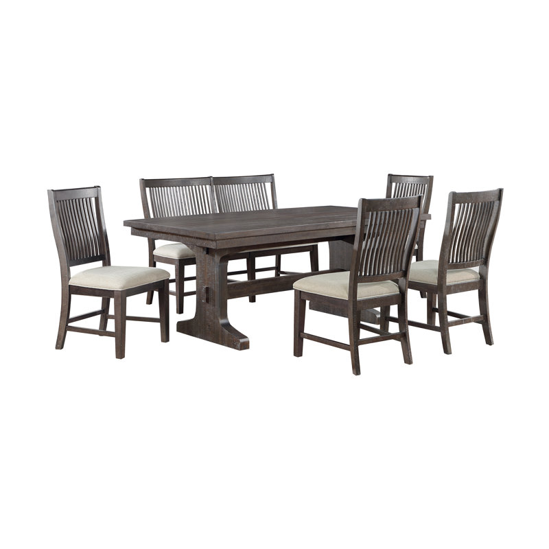 Almaha 6 - Person Double Pedestal Dining Set