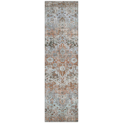 Machine Washable Indoor/Outdoor Xhevrie Paprika Rug
