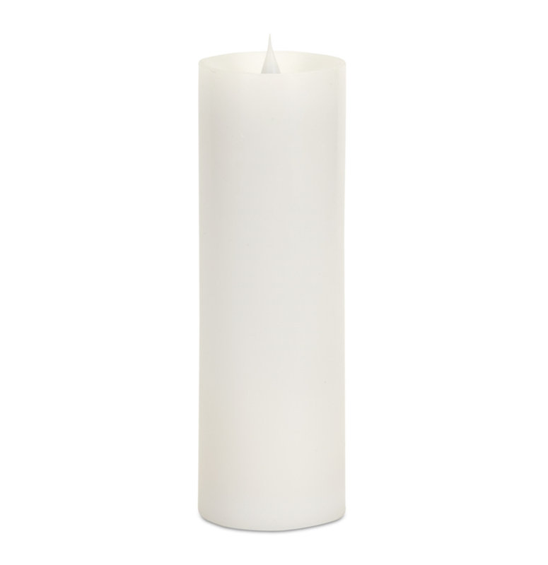 Set of Two White Flameless Pillar Candles