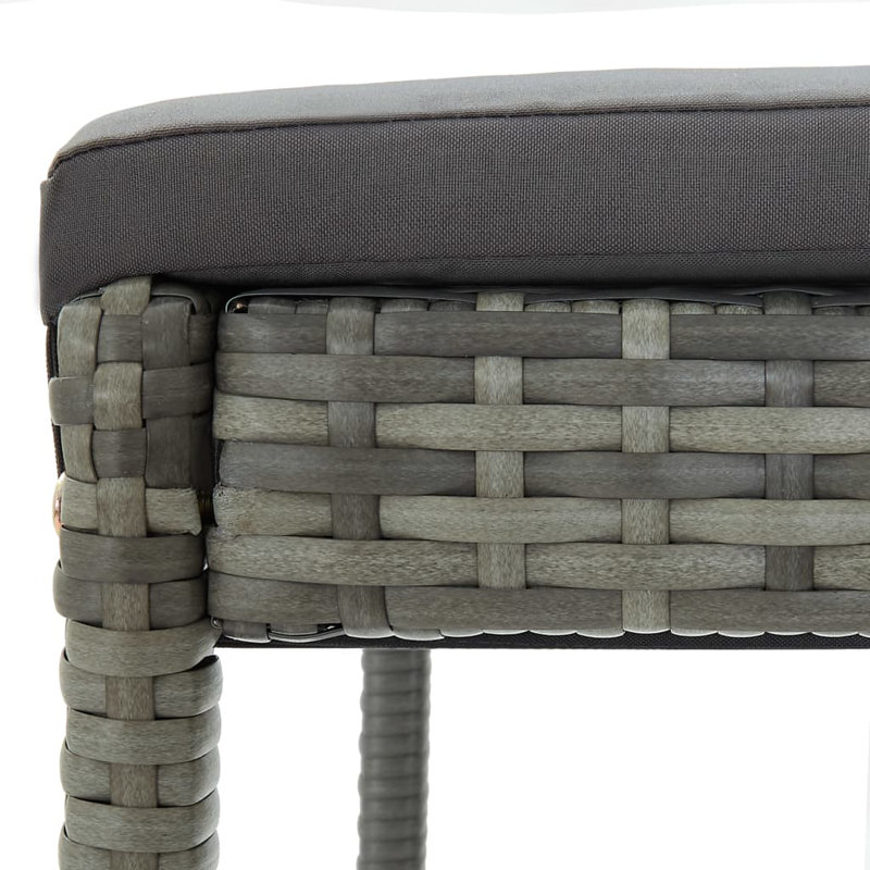 Tabouret de bar d'extérieur 29,9 po avec coussin, gris, gris