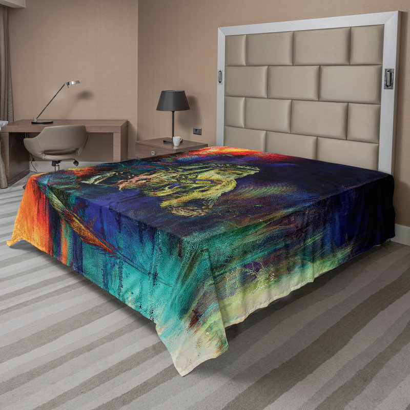 Multicolore Ambesonne, Drap plat de taille très grand