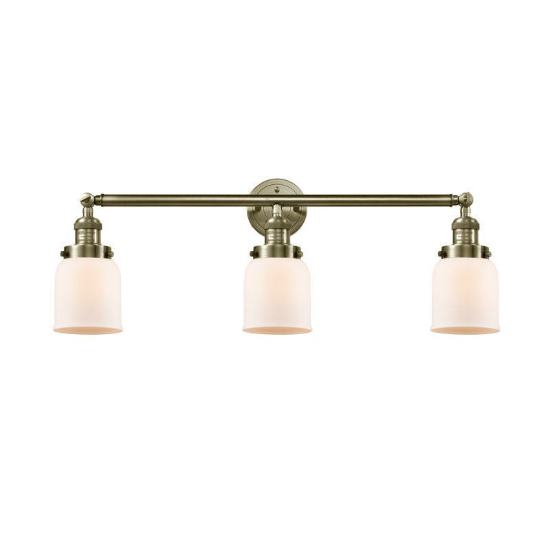 Barre d'éclairage de salle de bain à 3 lumières à intensité variable, Laiton antique