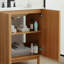 Meuble-lavabo traditionnel de 76 cm avec lavabo en céramique et armoire en MDF