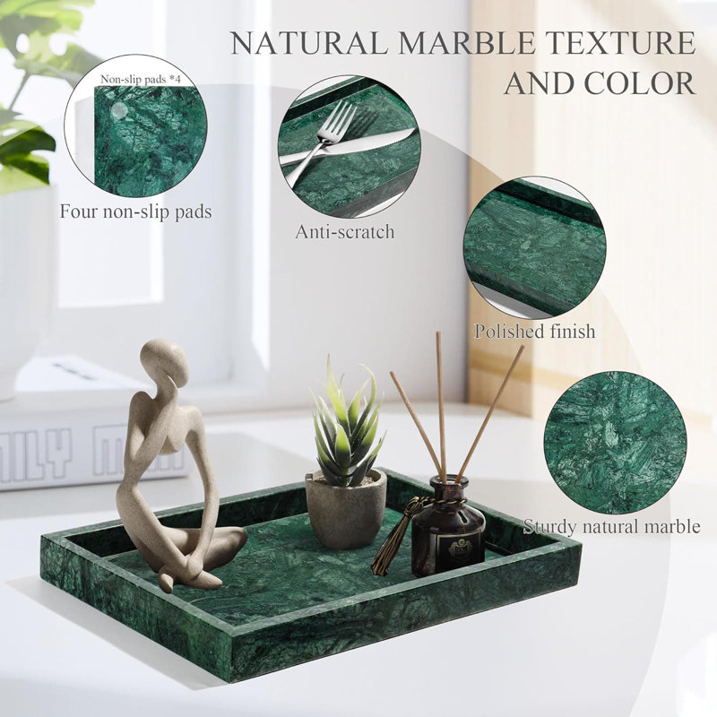 Natural Marble Tray, Vanity Tray, Luxury Storage Tray Kitchen, Bathroom Vanity