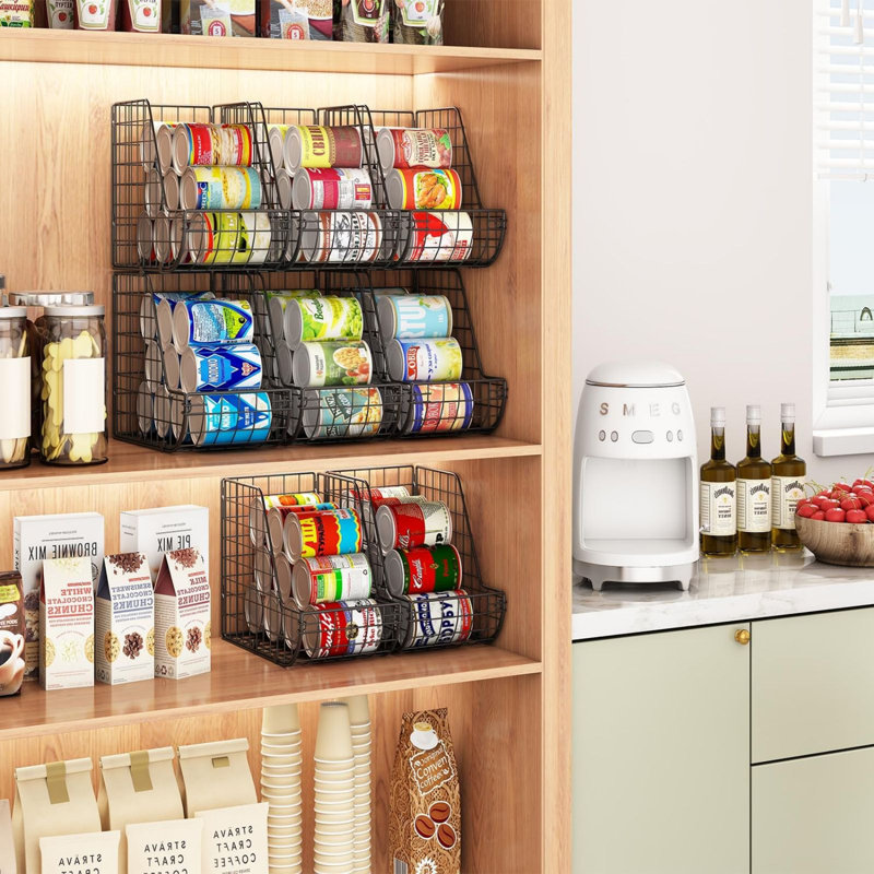 Stackable Can Organizer for Pantry 3Pack,Standing Dispenser Storage Bins