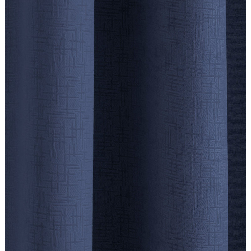 Biller Eyelet Thermal Light Reducing Curtain, Navy, 229cm Width x 229cm Drop