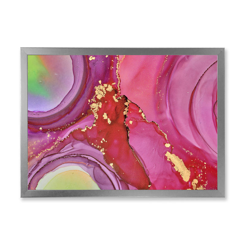 Impression sur toile mauve mauve abstraite, H 12 po x l 20 po, Cadre photo argenté