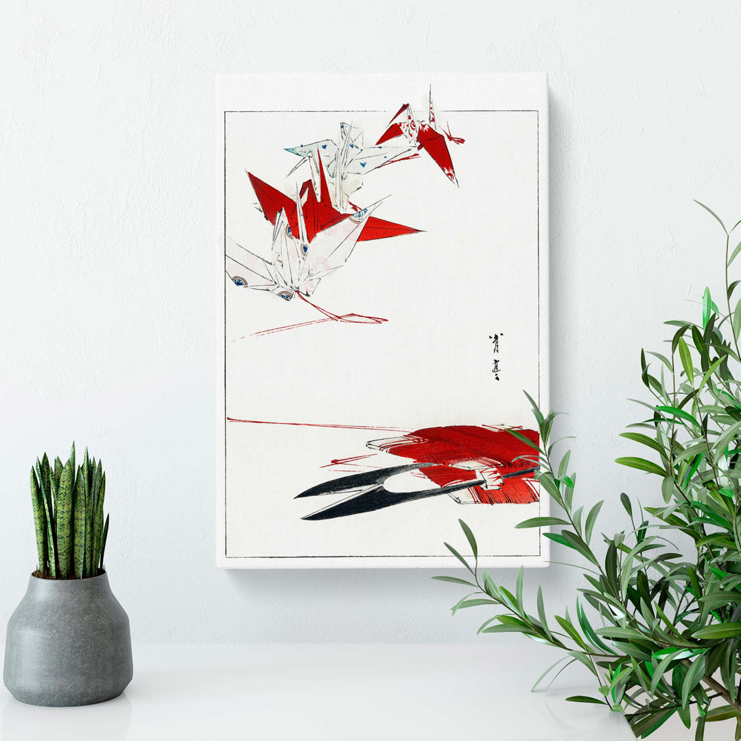 Bird Origami by Watanabe Seitei - Wrapped Canvas