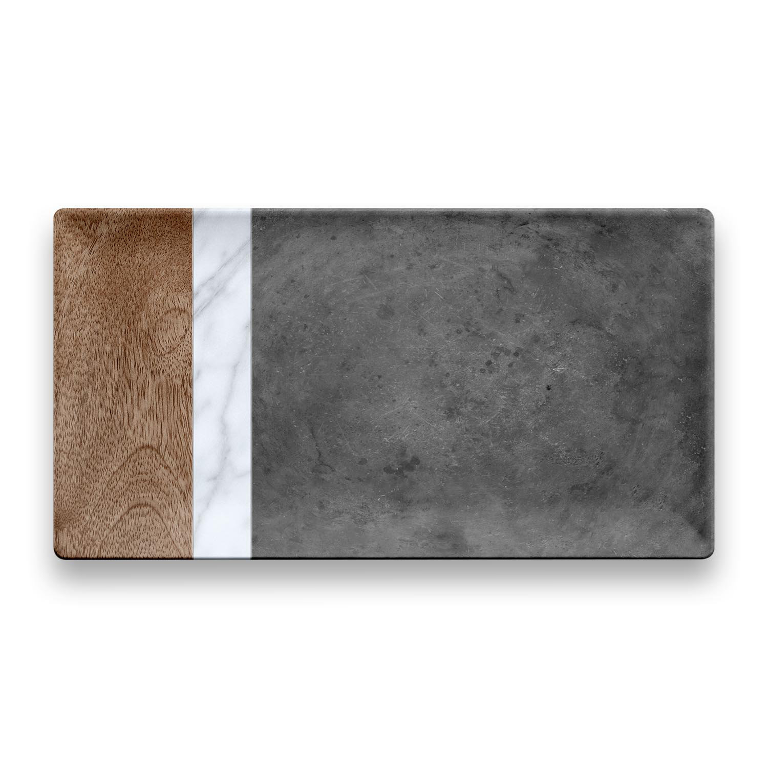 George Oliver Rondae Mixed Carrara and Stone Plank Melamine Platter & Reviews | Wayfair
