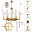 Krystaline 35"D Luxury Round Height Adjustable Black/Gold Wagon Wheel Chandelier(Bulbs Included)-2069799324