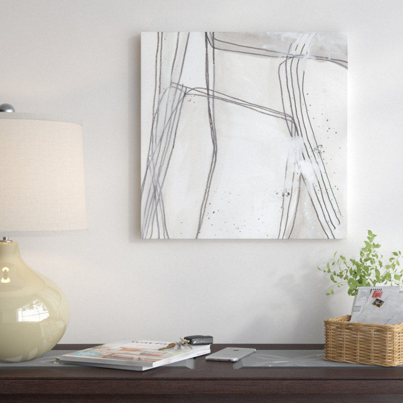 « abstract logic ii », reproduction d’art sur toile tendue, H 26 po x l 26 po x P 1,5 po, Toile encadrée noire, Pas de tapis
