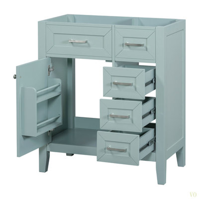 30" Bathroom Vanity Without Sink, Cabinet Base Only, Bathroom Cabinet With Drawers, Solid Frame And MDF Board
