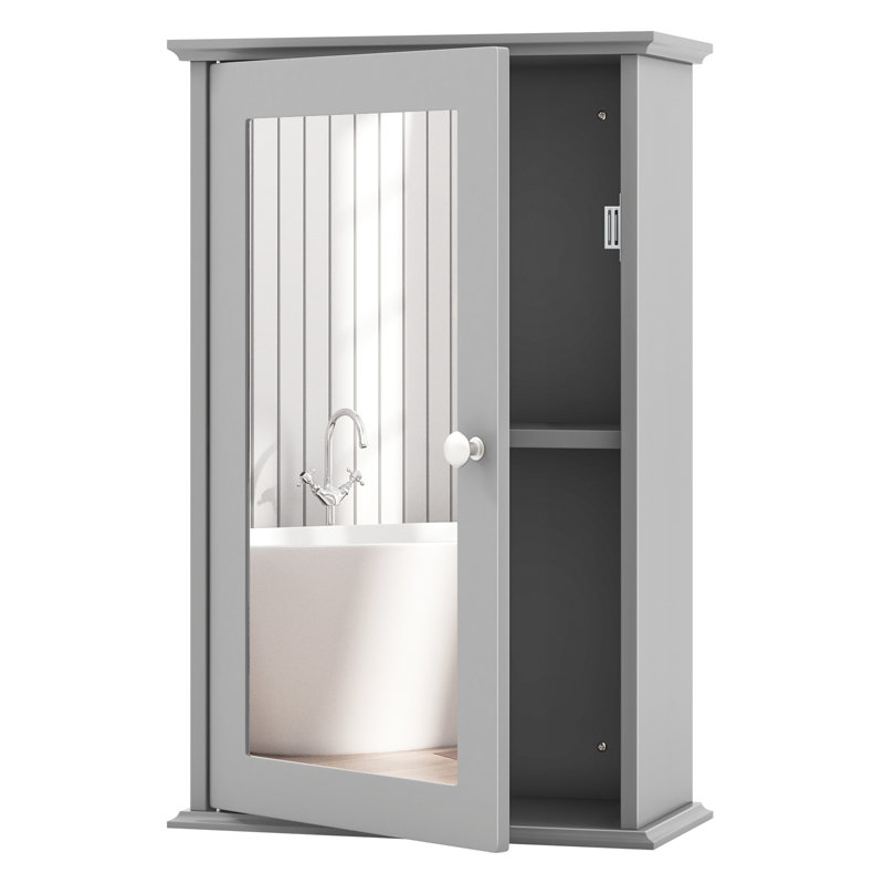 Alphonia 34mm W 53mm H Surface Framed Medicine Cabinet Mirror 1 Fixed