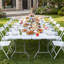 Table de salle à manger d'extérieur pliante robuste 6 pi, blanc-514288371