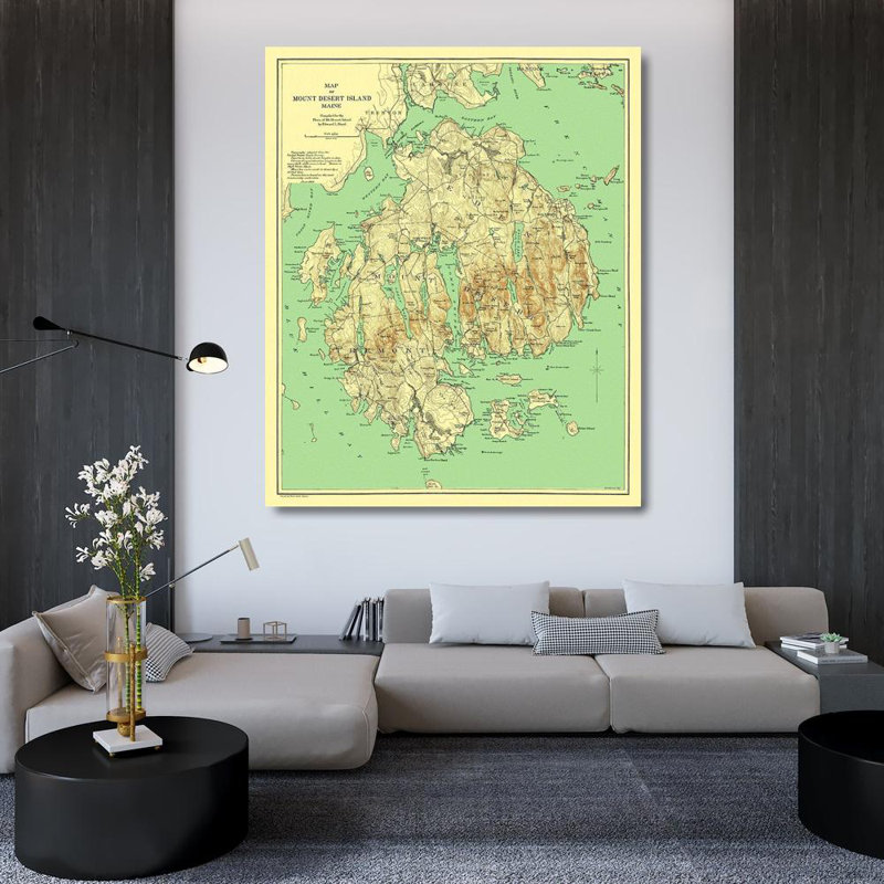 «Red Barrel Studio®», Rand McNally Gallery, reproduction d'art sur toile: Mount Desert Island, Rand McNally, 1893