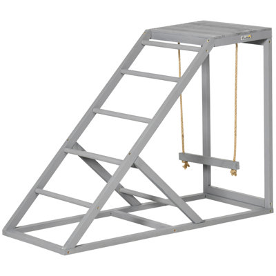 Pawhut Chicken Activity Play For Healthy & Happy Animals, Swing Set With Chicken Perches & Hen Ladder, Chicken Coop Toy