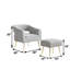 Ensemble de 2 chaises d'appoint et repose-pieds en tissu bouclé-1658134890