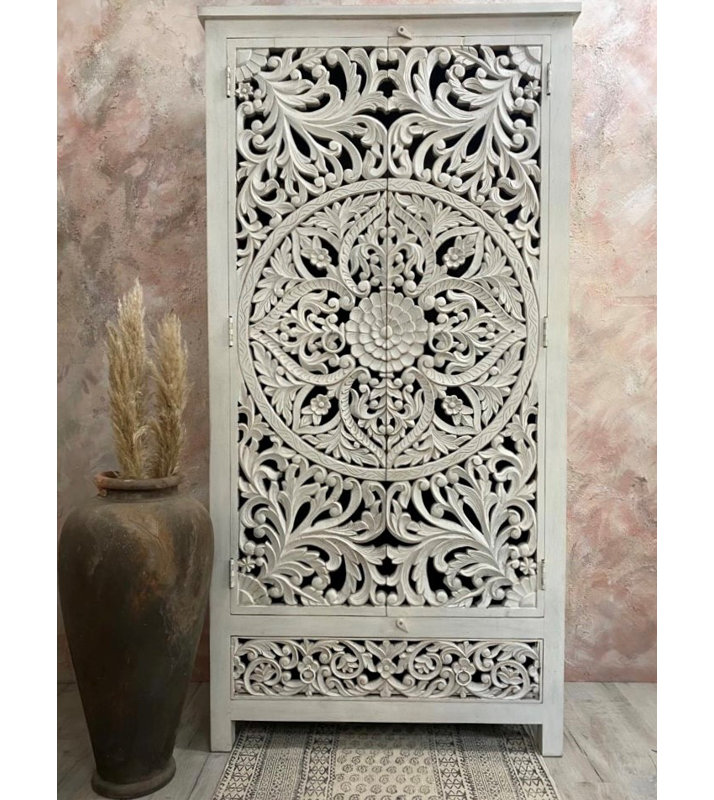 Ajwaa 2 Door Solid Wood Wardrobe