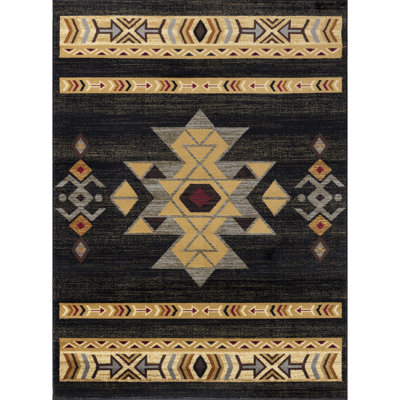 Tribes GC_YLS4004 Black Southwest Area Rug