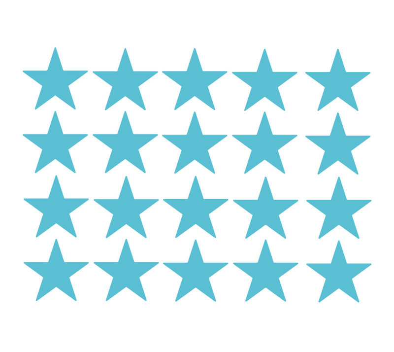 Décalcomanie murale étoiles americana, H 24 po x l 33 po x P 0,01 po, Bleu geyser