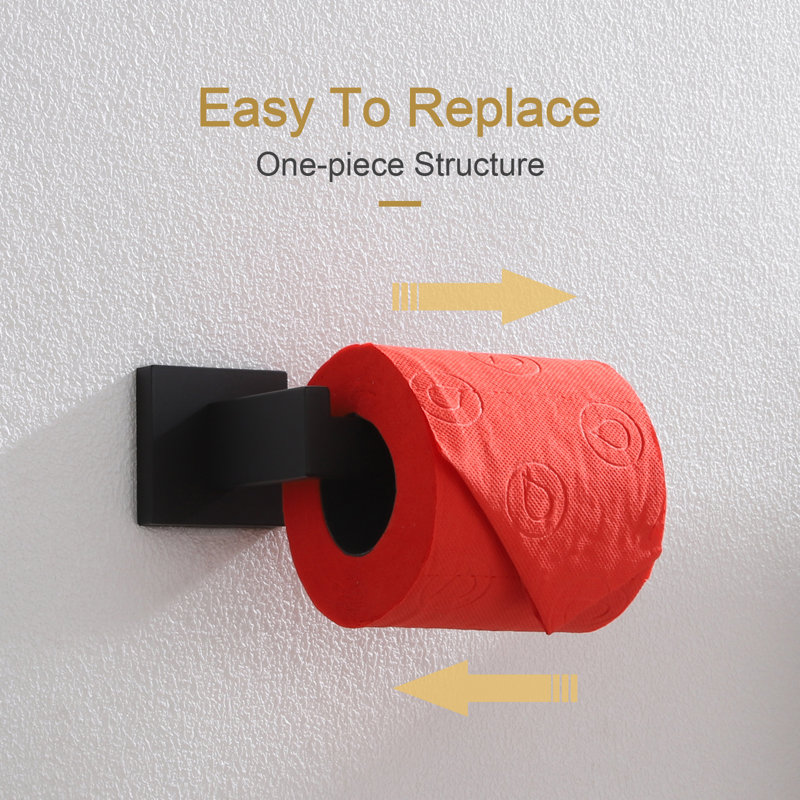 Bathroom Toilet Paper Holder Wall Mount, Matte Black