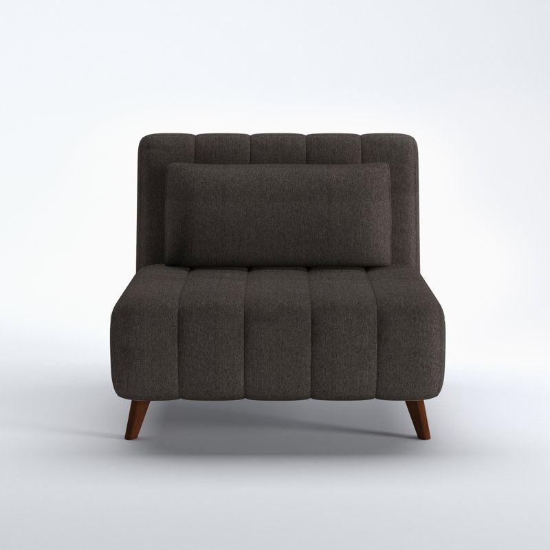 Chaise convertible rembourrée Jazariah, Gris anthracite