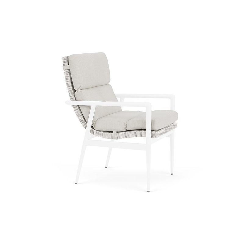 Cascade Outdoor Dining Armchair, Rollo Linen, White