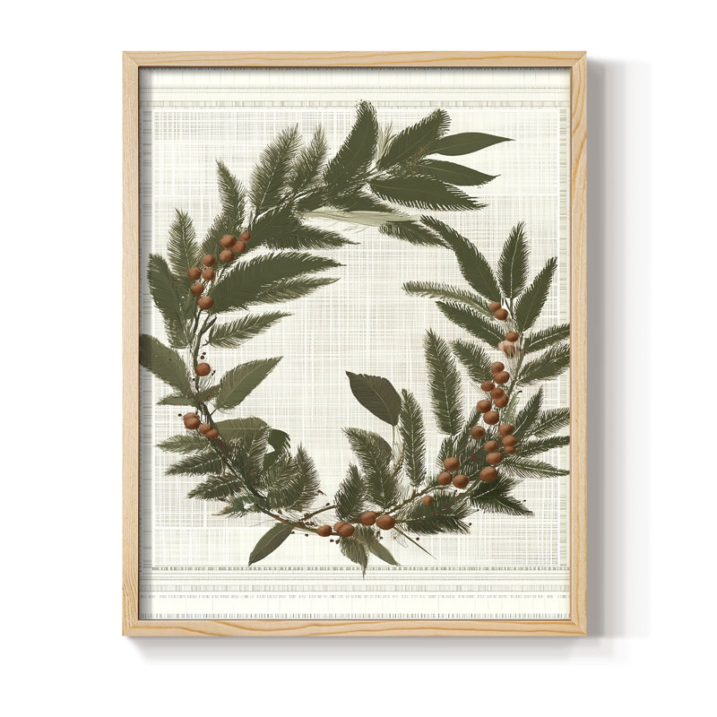 «Christmas Holiday», art encadré CECLX III, bois massif, 30" H x 24" W, Naturel