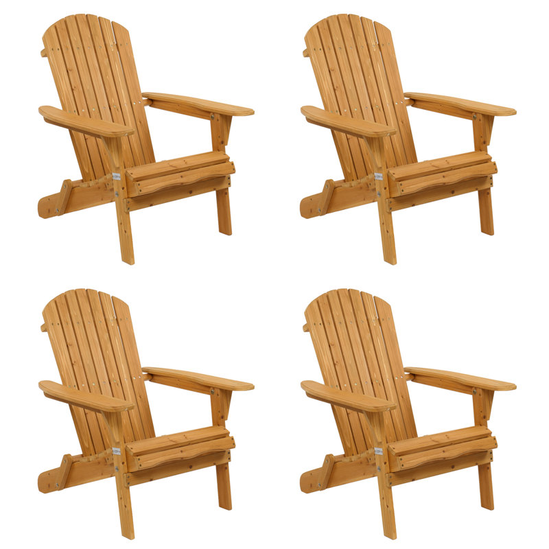 Bradlec Fir Foldable Outdoor Adirondack Chair, Beige