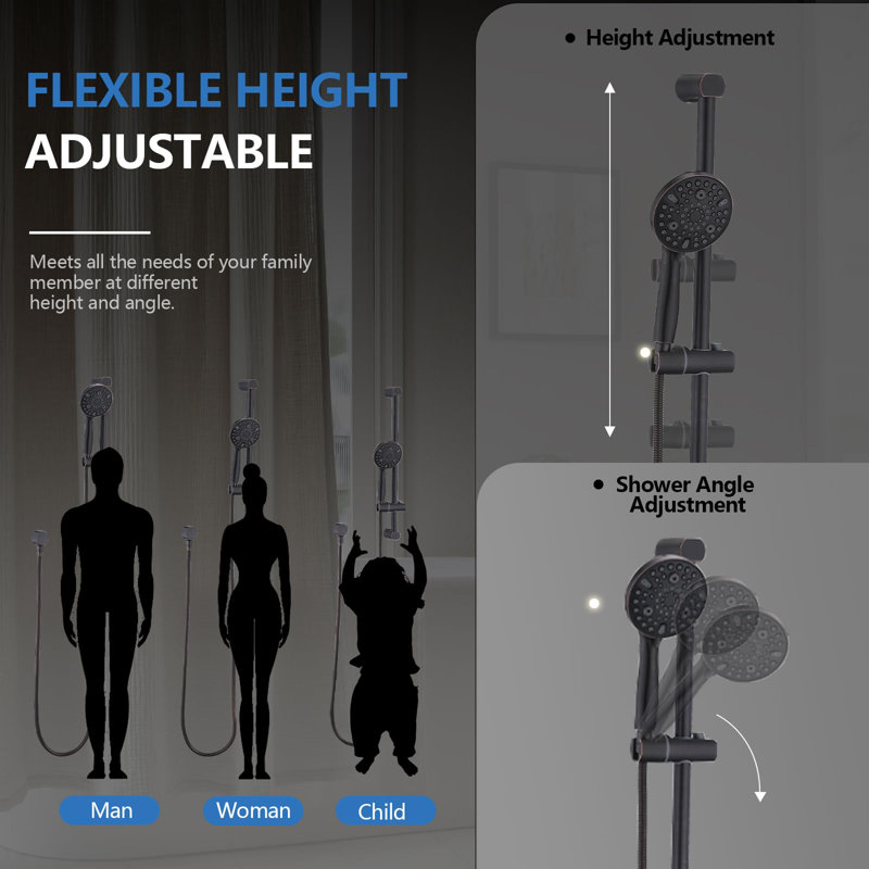 Handheld Shower Head With 10 Functions, Bronze