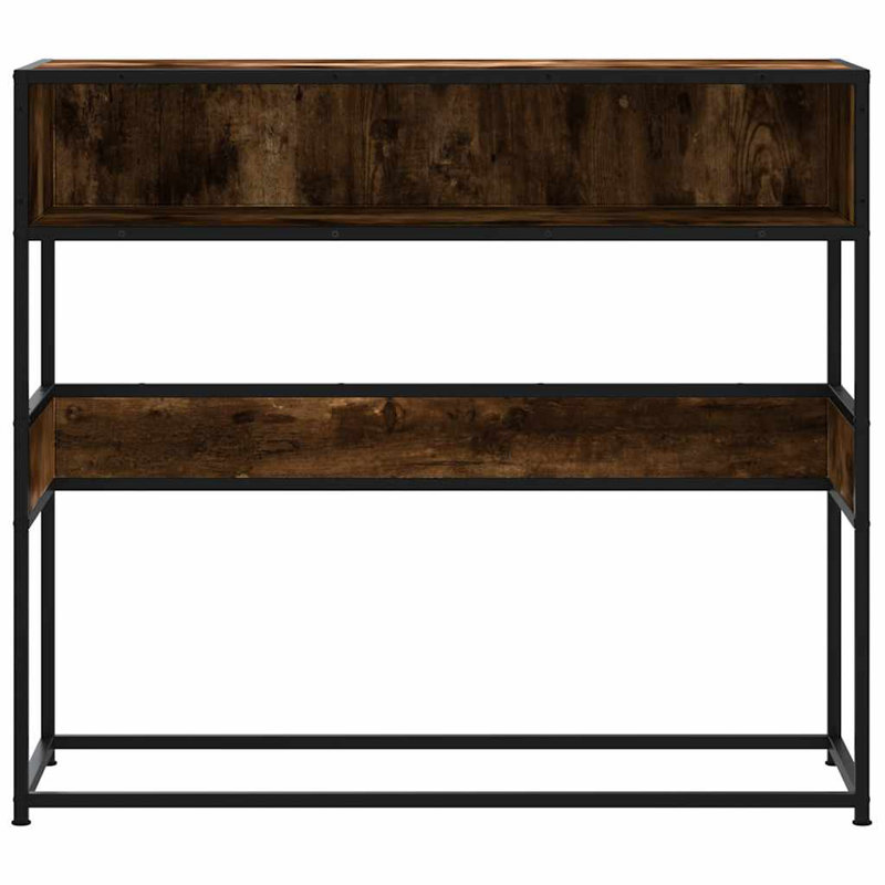 Console Table Black 90X35x80 Cm Engineered Wood, Smoked Oak