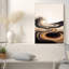 Toile abstraite beige et noire-571620736