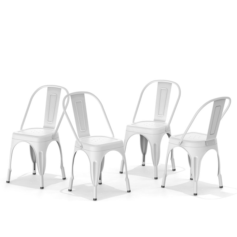 Weaverville 18'' H Stacking Side Chair, White