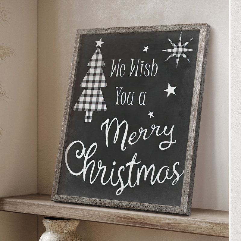 We We Wish, reproduction encadrée - bois massif, H 15 po x l 12 po
