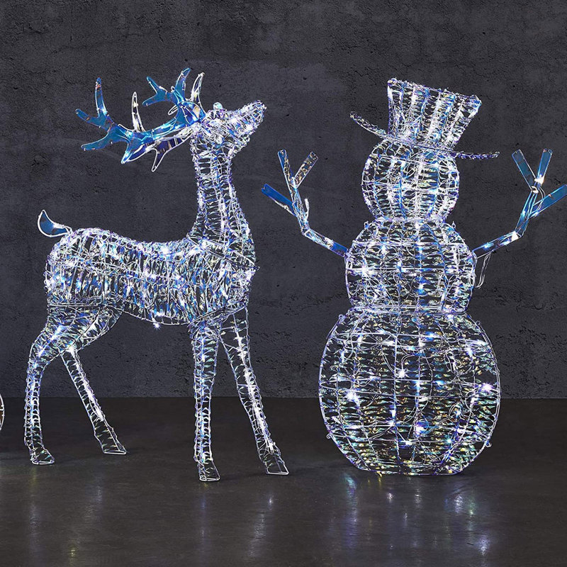 4 Ft Pre-Lit LED Light Up Iridescent Deer Lighted Display