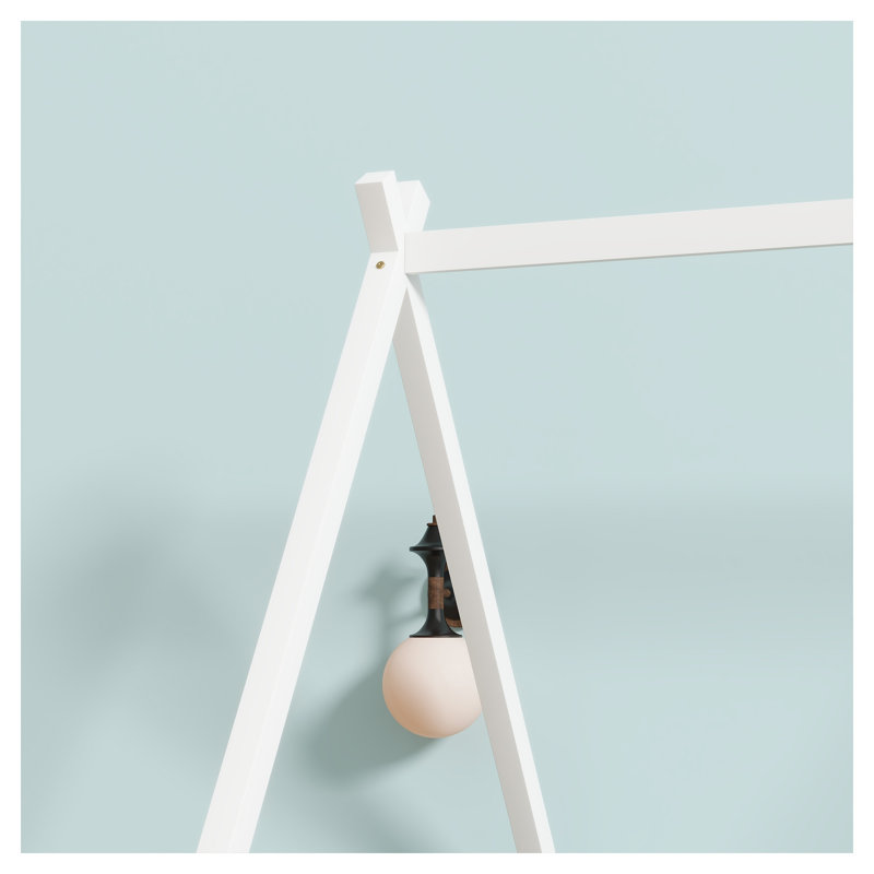 Structure de lit double pleine grandeur avec porte et garde-corps, lit pour enfants Montessori Teepee