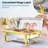 9 QT Chafing Dish Buffet Set with Glass Lid, Folding Frame & 3 1/3 Size Pan