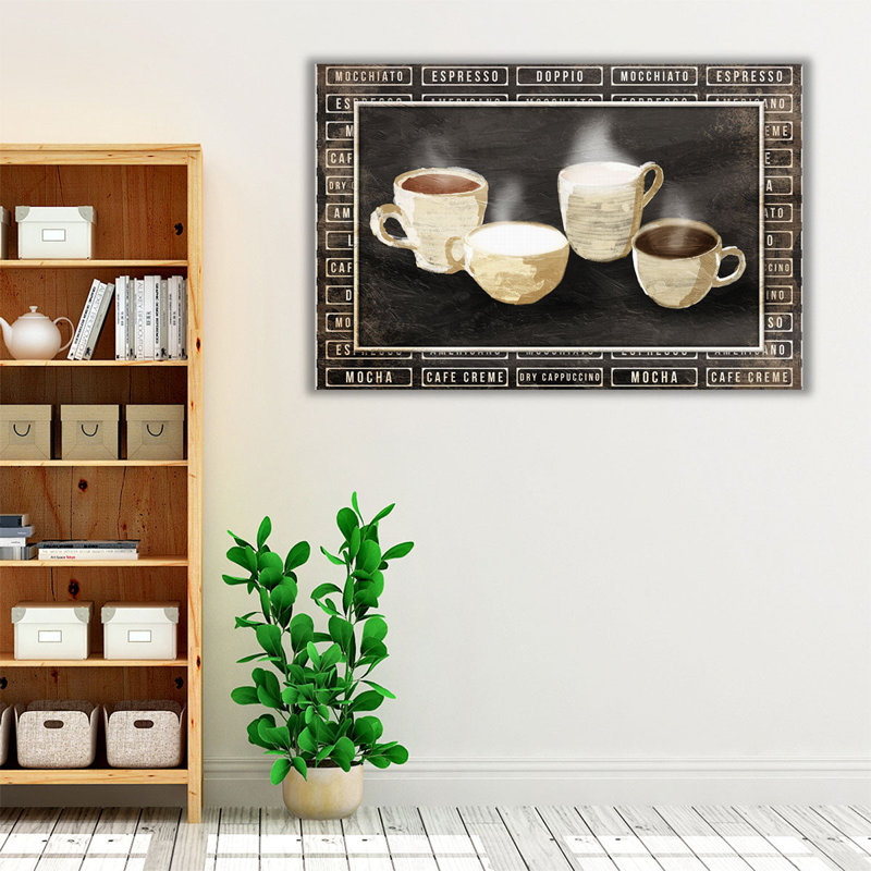 Row of Coffee - reproduction d'art sur toile, H 32 po x l 48 po