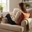 Fleurs de cerisier de jardin Plutus imprimées sur un polyester d'aspect lin. Coussin Luxury-62524211-62524216
