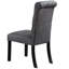 Charcoal Fabric Back Dining Chairs Of 2, Transitional Style With Foam Cushion And Rolled Top Finish Upholstery Mat Pad Cover