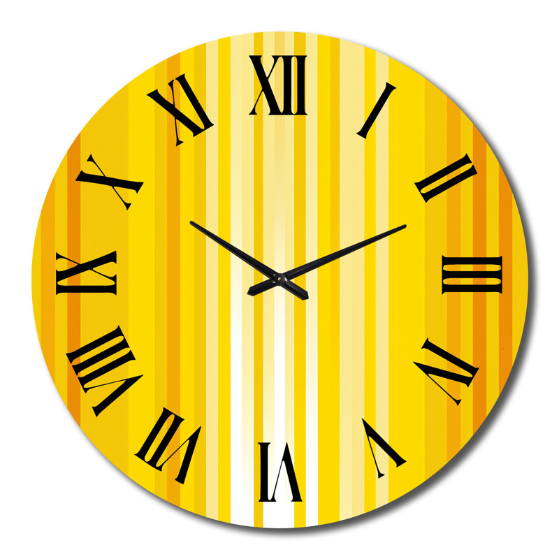 Horloge murale en métal jaune, Grand