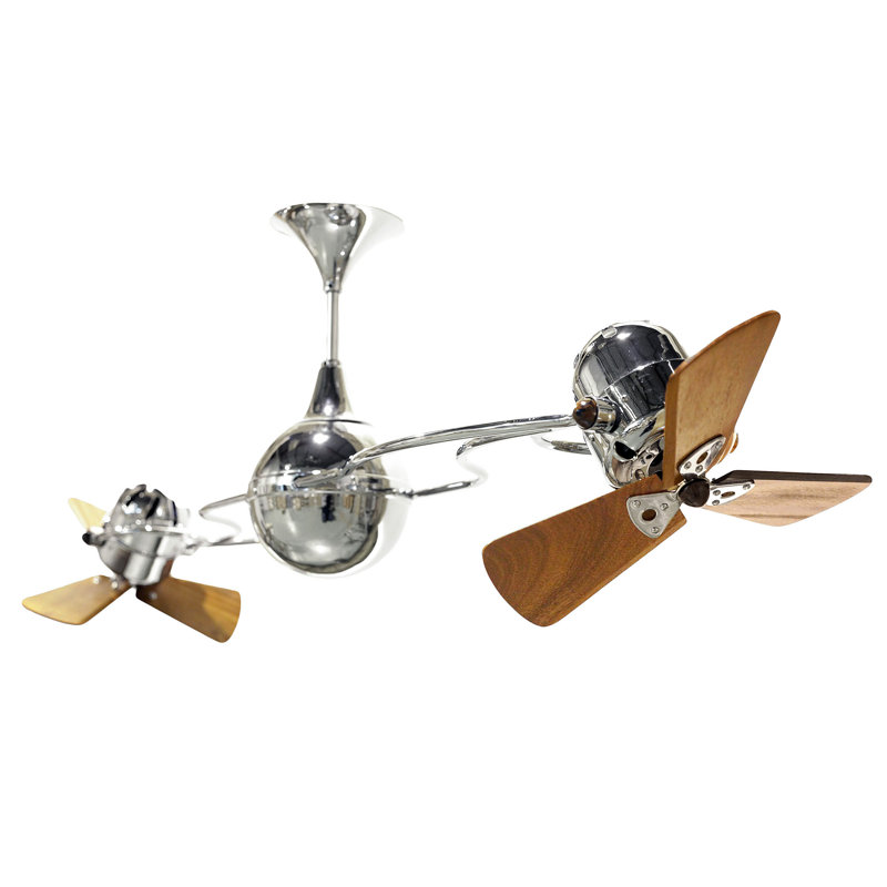 62" Italo Ventania 3 Blade Ceiling Fan, Chrome