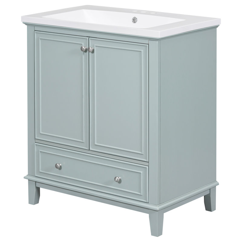 Meuble-lavabo 30 po avec lavabo, Vert clair