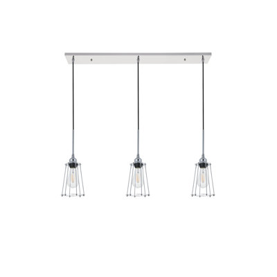 Luminaire suspendu linéaire pour îlot de cuisine 3 lumières Shaner