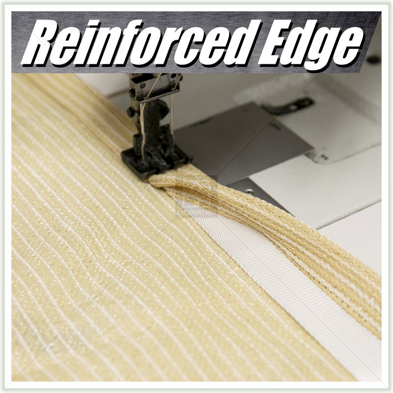 Sand Beige 14' x 18' HDPE Patio Shade Sail with Stainless Steel D-Rings