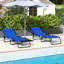Chaise de patio pliante - 4 inclinables, filet respirant, bleu plage supplémentaire