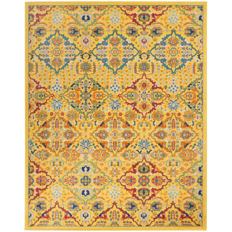 Weirton Floral Indoor Rug, Rectangle 7' x 10'