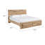 Grand lit avec panneau de rangement Oma, 2 tiroirs de pied de lit, bois brun rustique-118778112